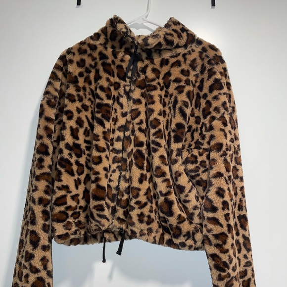 fuzzy cheetah jacket